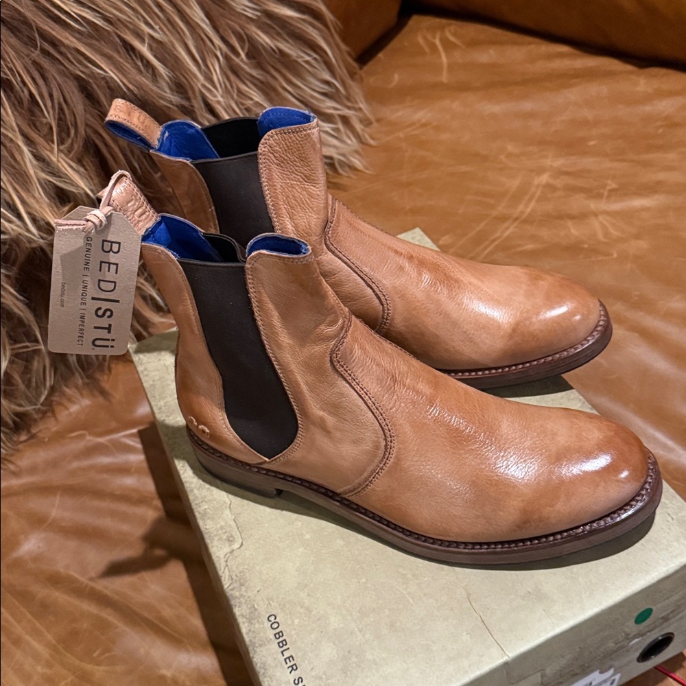BED|STU Brown Leather Men's Ankle Boots - Picture 3 of 5
